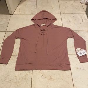 Pink Republic long sleeve tie up hoodie